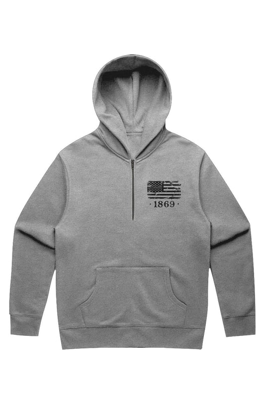 1869 American Football Half Zip Premium Hoodie