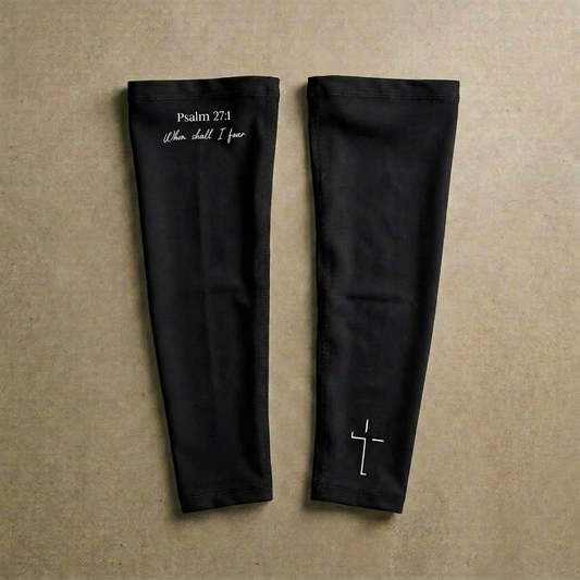 Psalm 27:1 "Who Shall I Fear" Arm Sleeve (black 2pk)