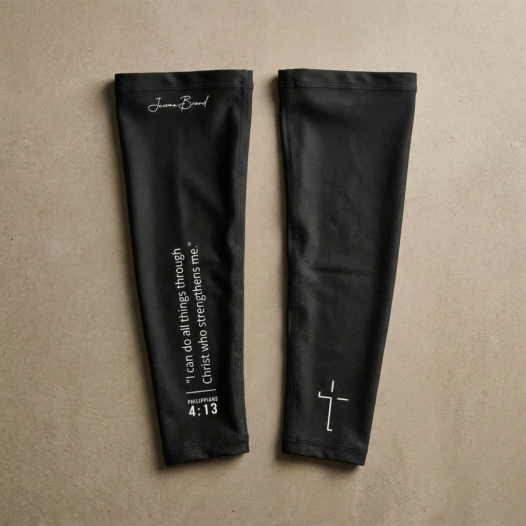 Philippians 4:13 "I can do all things through Christ" Arm Sleeve (Black 2pk)