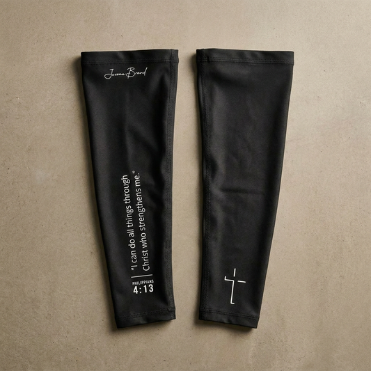 Philippians 4:13 "I can do all things through Christ" Arm Sleeve (Black 2pk)