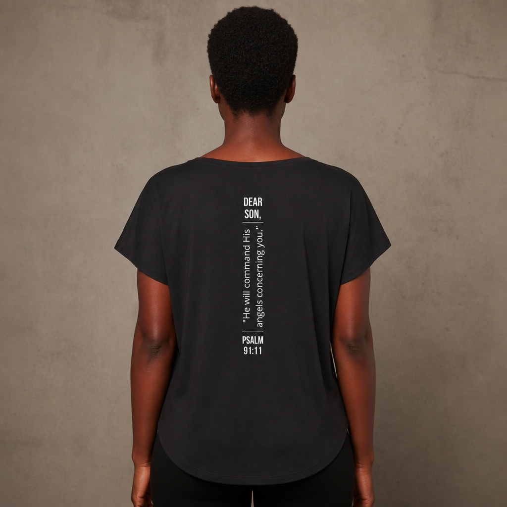 Dear Son, Psalm 91:11 Triblend Short Sleeve Dolman